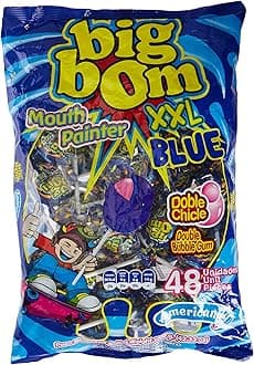 Americandy Big Bom XXL Mouth Painter Blue Lollipops, 25 Gm X 48 Pieces