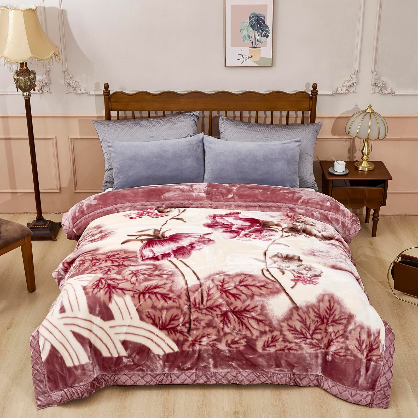 9 lbs Mink Blanket 77×90 inch Fleece Blanket,2 Ply Reversible Super Soft Cozy Luxury Bed Blanket 200×230cm/4kg.