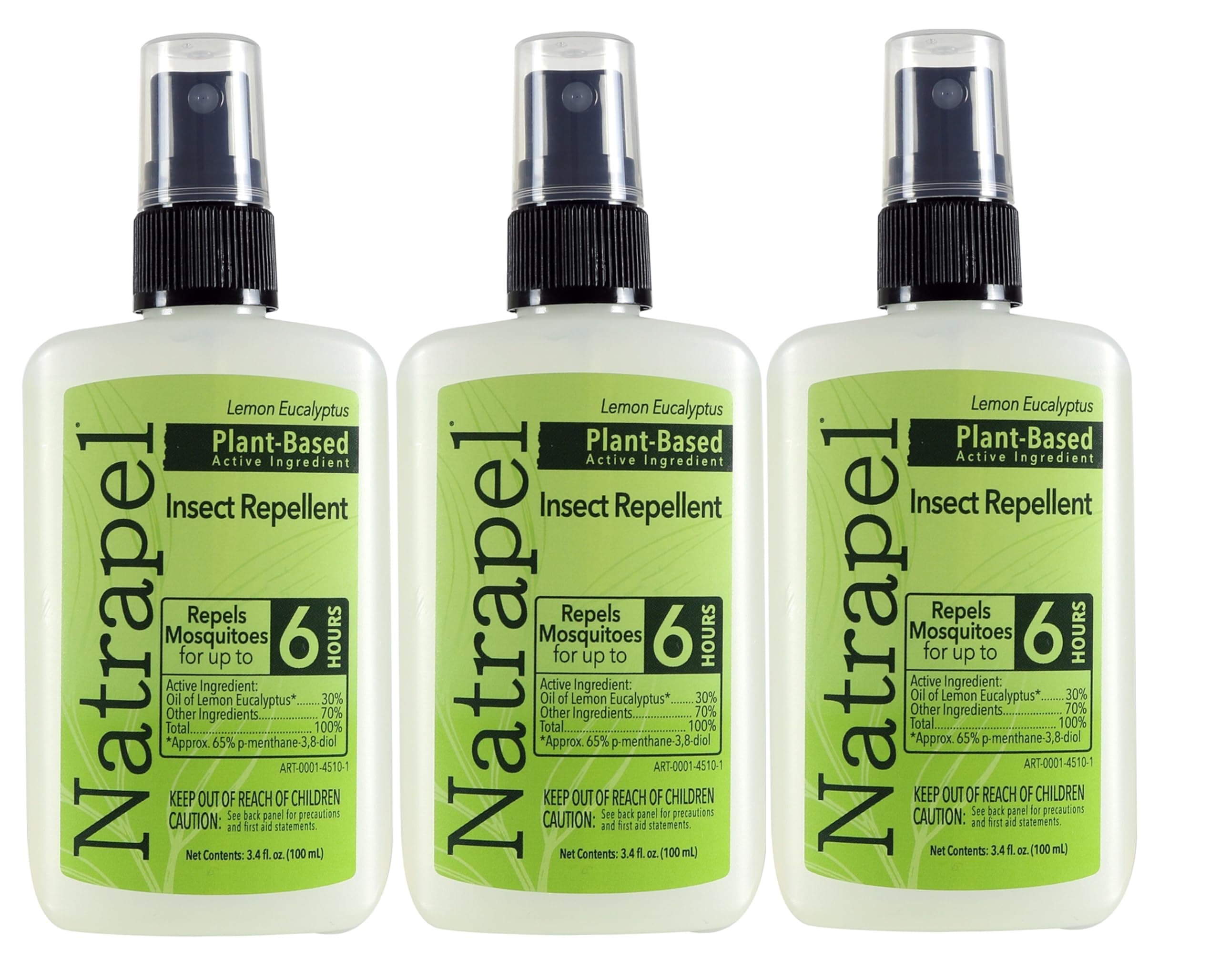 Natrapel Lemon Eucalyptus Pump 3.4 Fl Oz (Pack of 3)