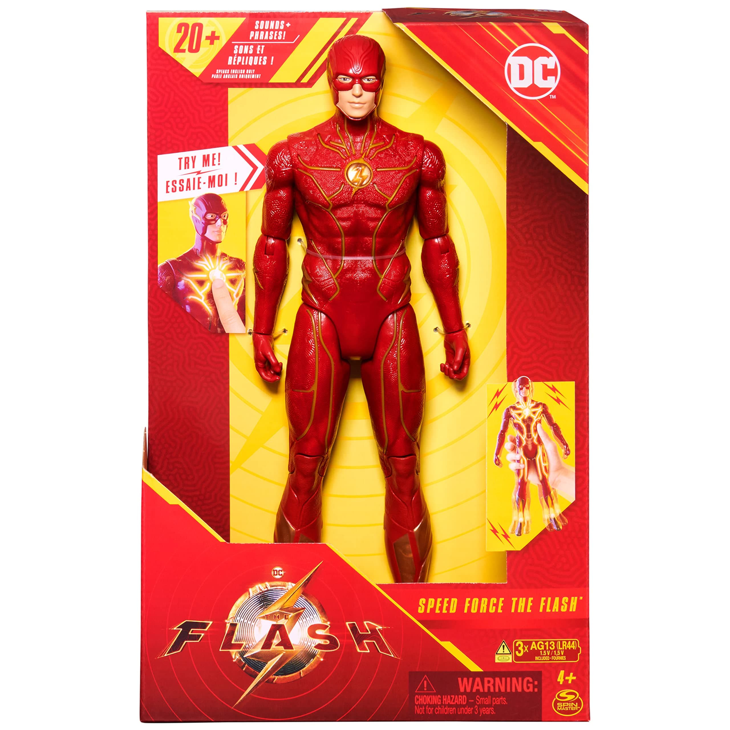 Speed Force The Flash Action Figure, 12-inch, Lights and 20+ Sounds, The Flash Movie Collectible, Kids Toys for Boys and Girls Ages 4 and up