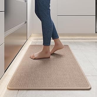 - Kitchen Rugs and Mats Non Slip Washable, Absorbent Runner Rugs for Kitchen, Front of Sink, Kitchen Mats for Floor，Easy to Clean and Maintain Kitchen Floor mat(Brown, 17"x30")