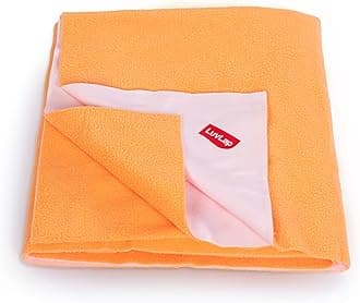 Luv Lap Instadry Anti-Piling Fleece Extra Absorbent Quick Dry Sheet for Baby, Baby Bed Protector, Waterproof, Large, Orange