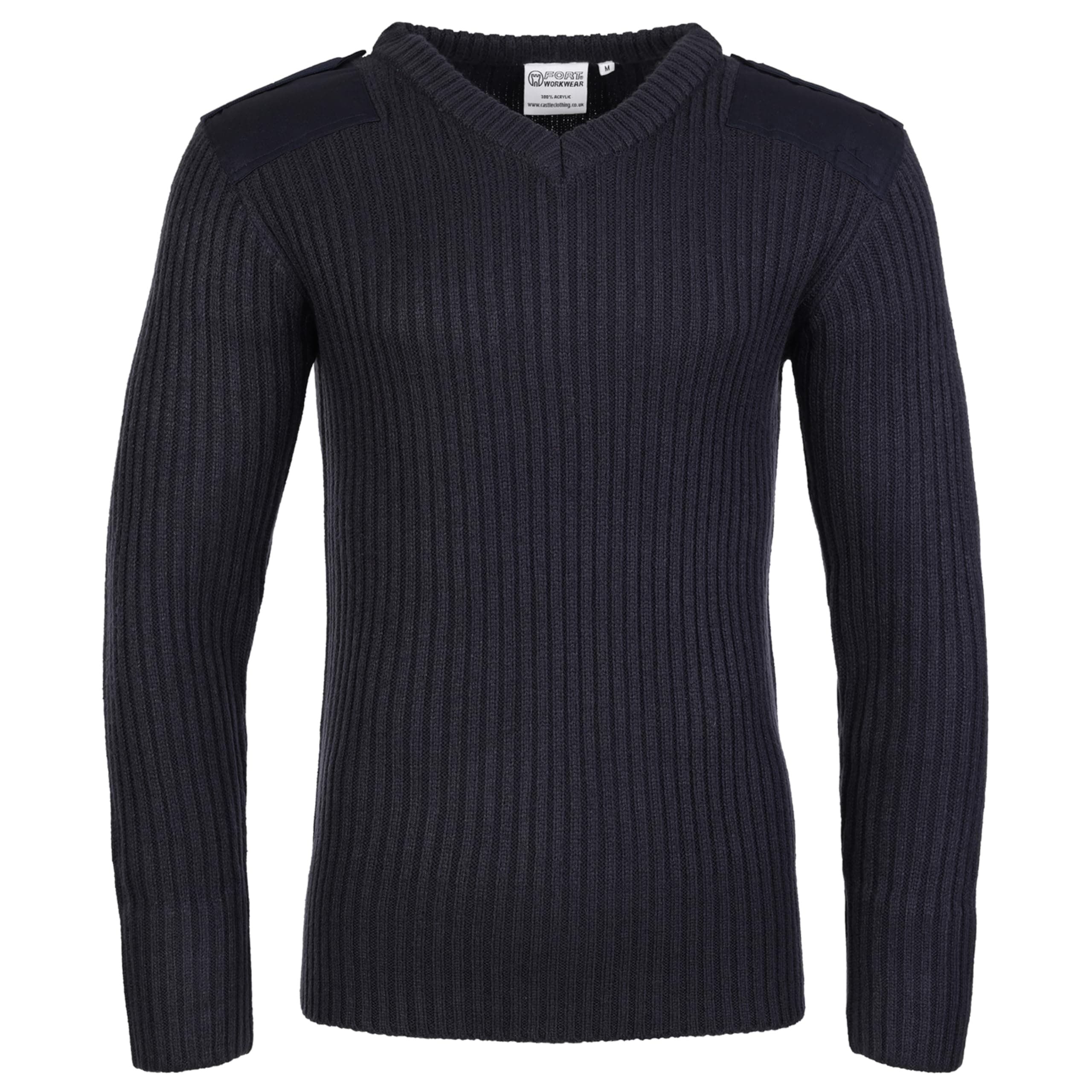 FortV-Neck Knitted Combat Jumper - Comfortable & Durable - Cosy & Versatile - Ideal for Work