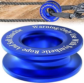 Winch Snatch Recovery Ring, Heavy Duty 66000 Lbs Break Strength Snatch Block Ring, Towing Rcovery Snatch for Soft Shackle and Synthetic Rope, Compatible with ATV UTV SUV Truck Off-Road Vehicle (Blue)