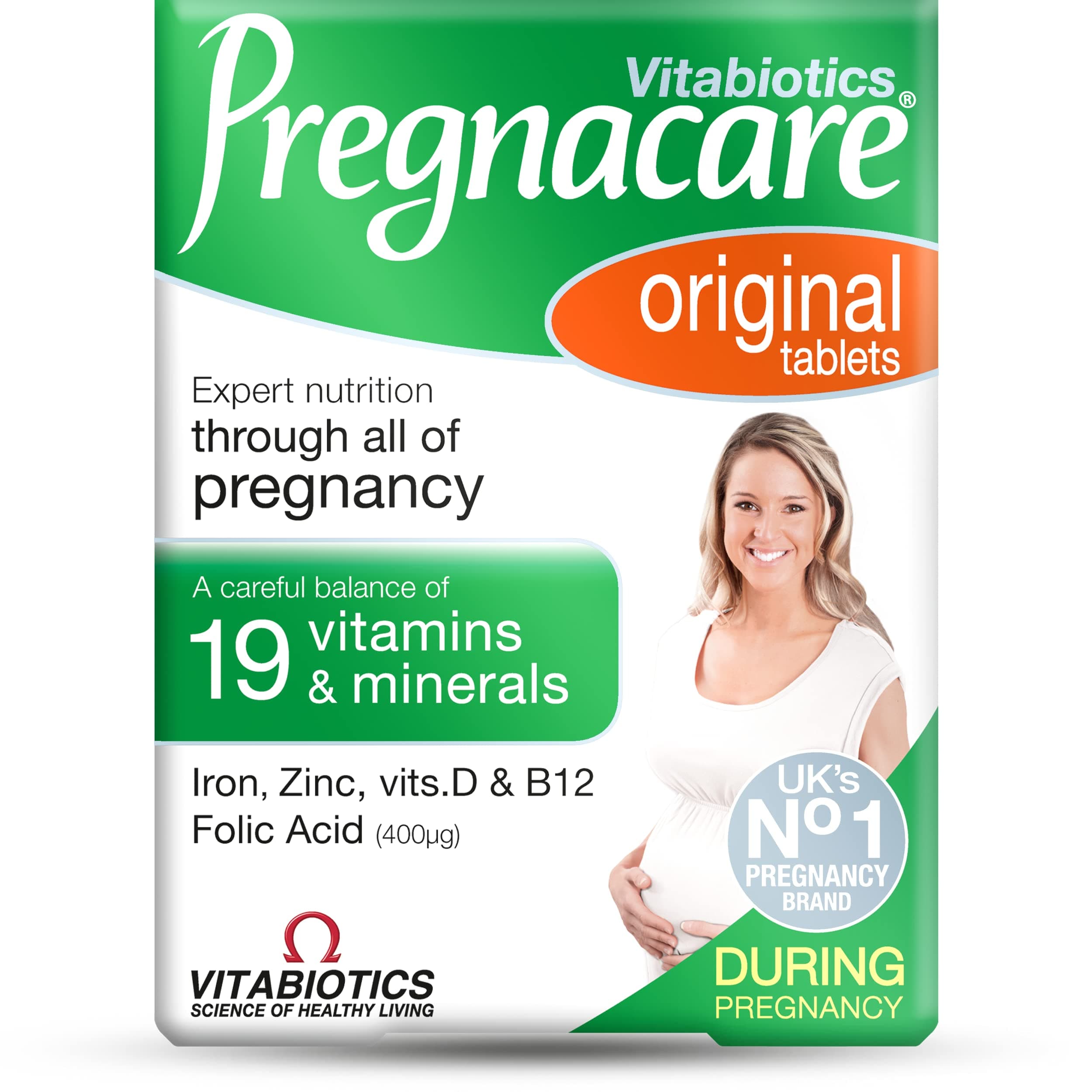 Original Formula Tablets During Pregnancy Support Vitamins and Supplements, 30 Tablets
