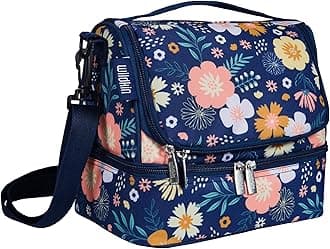 Wildkin Two Compartment Insulated Lunch Bag for Kids – School & Travel Ready - Wildflower Bloom