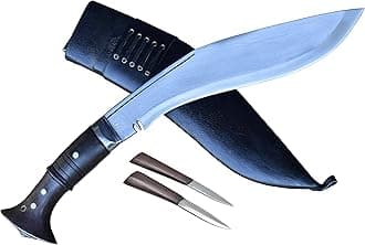Authentic Knife-12 Blade World War II 'The Survival Alive' Kukri/Khukuri Full Tang with Black Leather Sheath-Handmade in Nepal -Warehoused & Ship from USA…