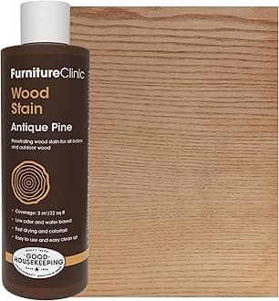 Furniture Clinic Wood Stain | Antique Pine | Water Based | Fast Drying, Low Odor, & Non-Toxic | for Indoor & Outdoor Furniture and More | Multiple Finishes | (8.5oz / 250ml)
