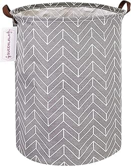 QUEENLALA Large Storage Basket,Laundry Hamper（Grey Wheat）