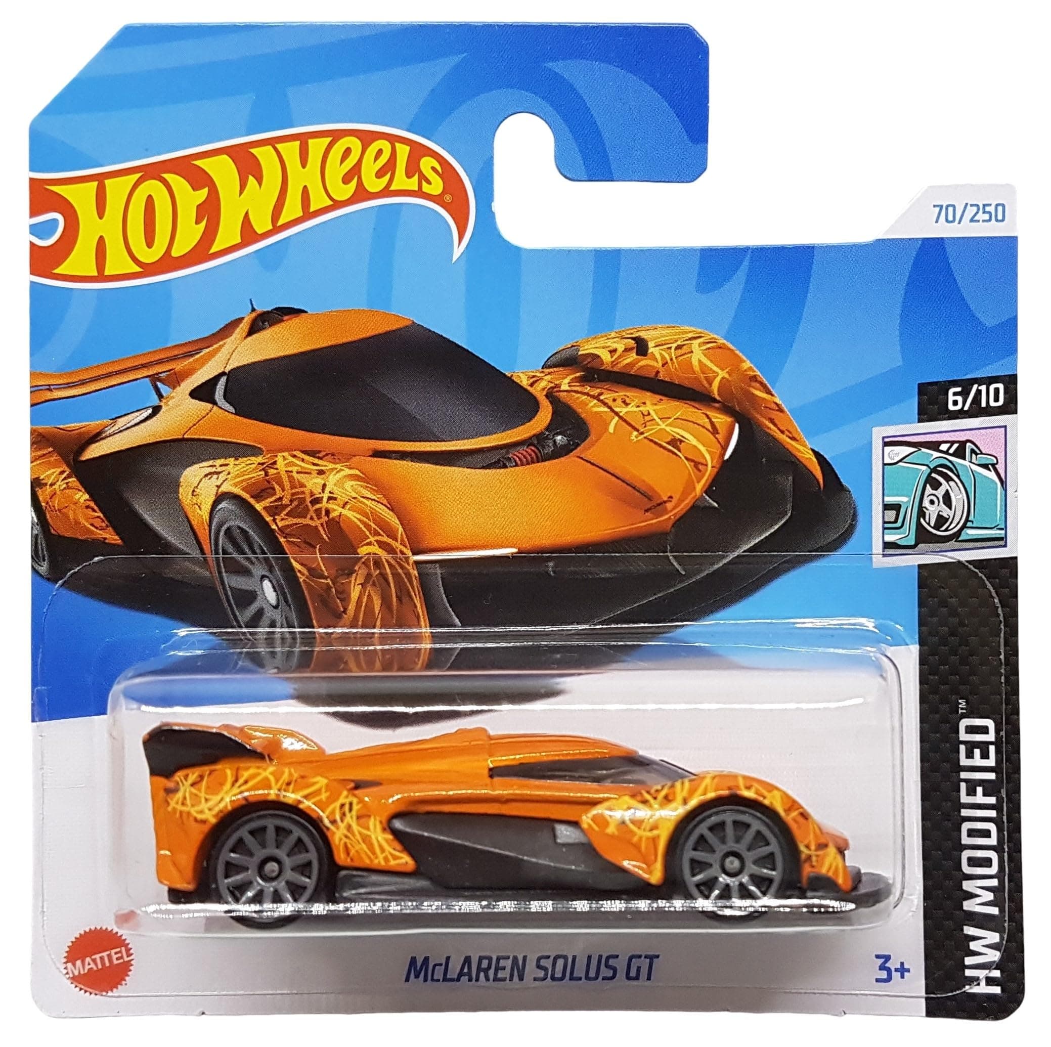 Hot Wheels - McLaren Solus GT - HW Modified 6/10 - HTD14 - Short Card - Sports Car - Orange - Mattel 2024-1:64