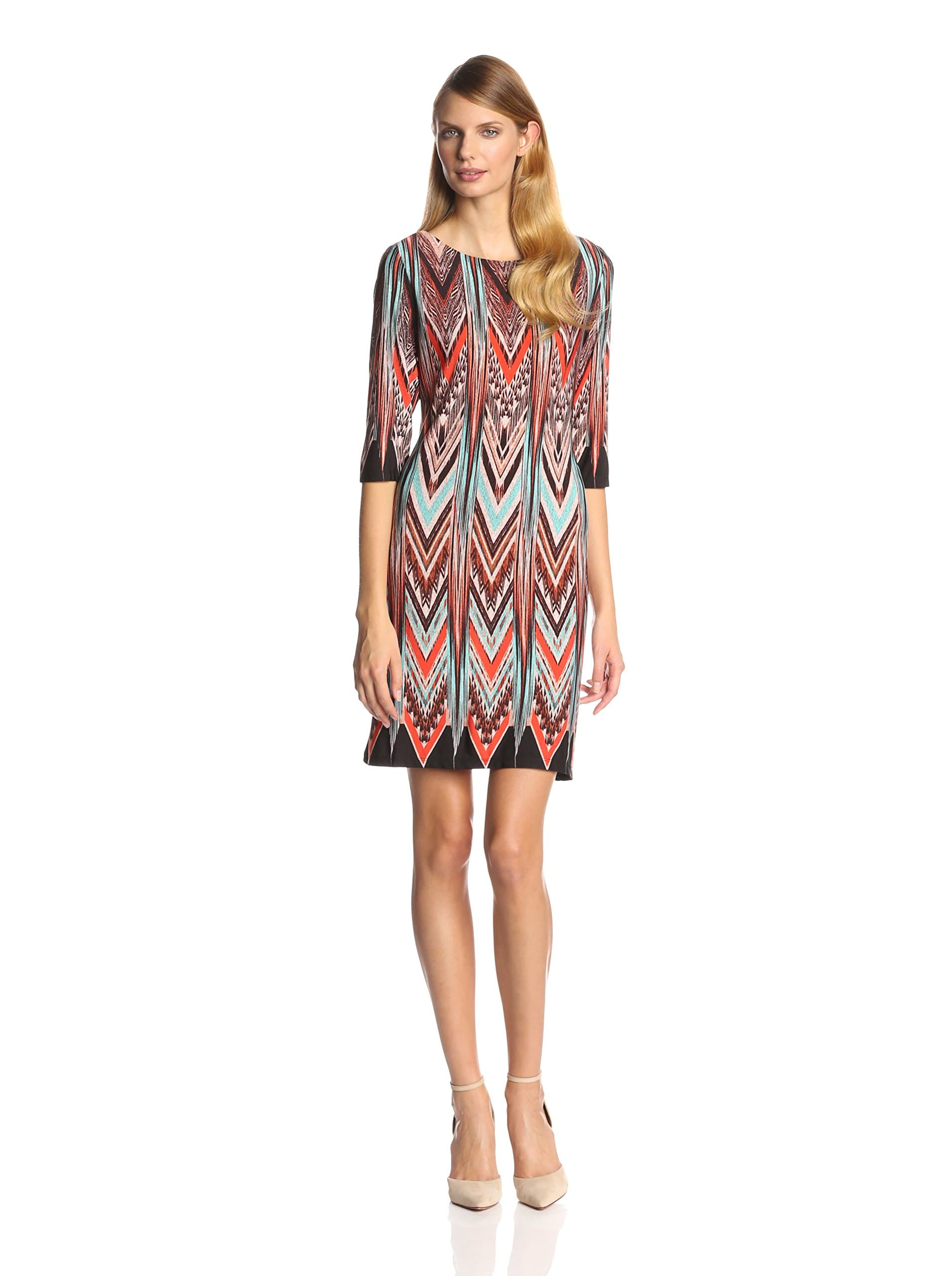 Sandra Darren Women's Elbow-Sleeve Printed Shift Dress