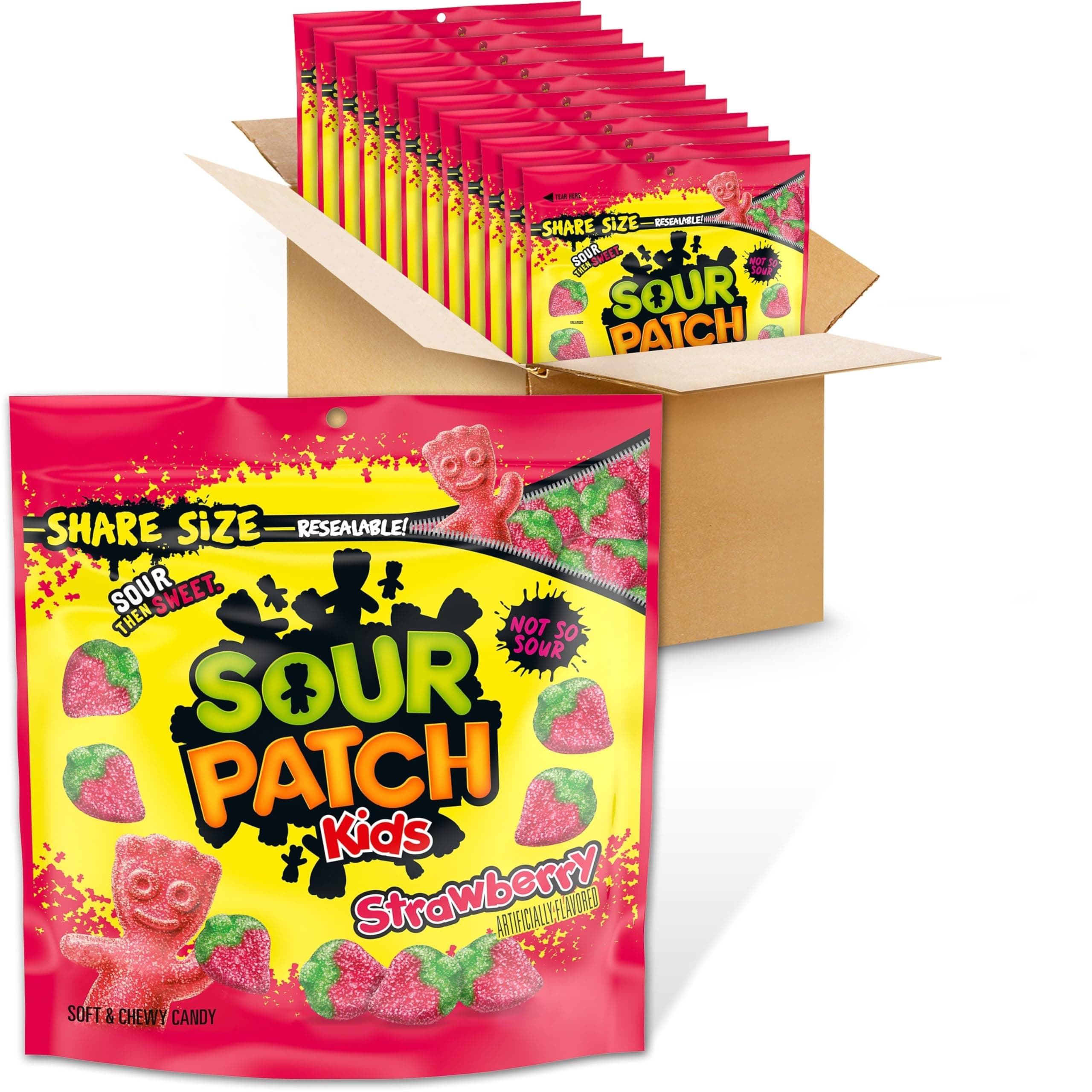 Strawberry Soft & Chewy Candy, Share Size, Bulk Candy, 12 - 12 oz Bags