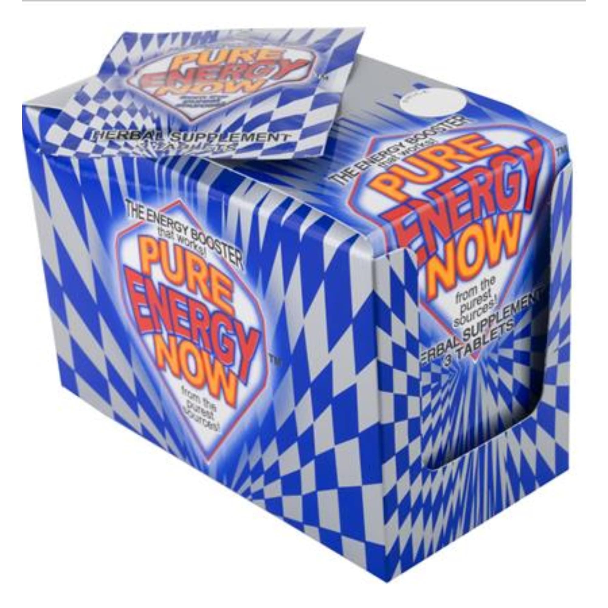 Energy Now Pure Energy Herbal Supplement 3 Tablets Per Packet, (Pack of 24) 1 Box