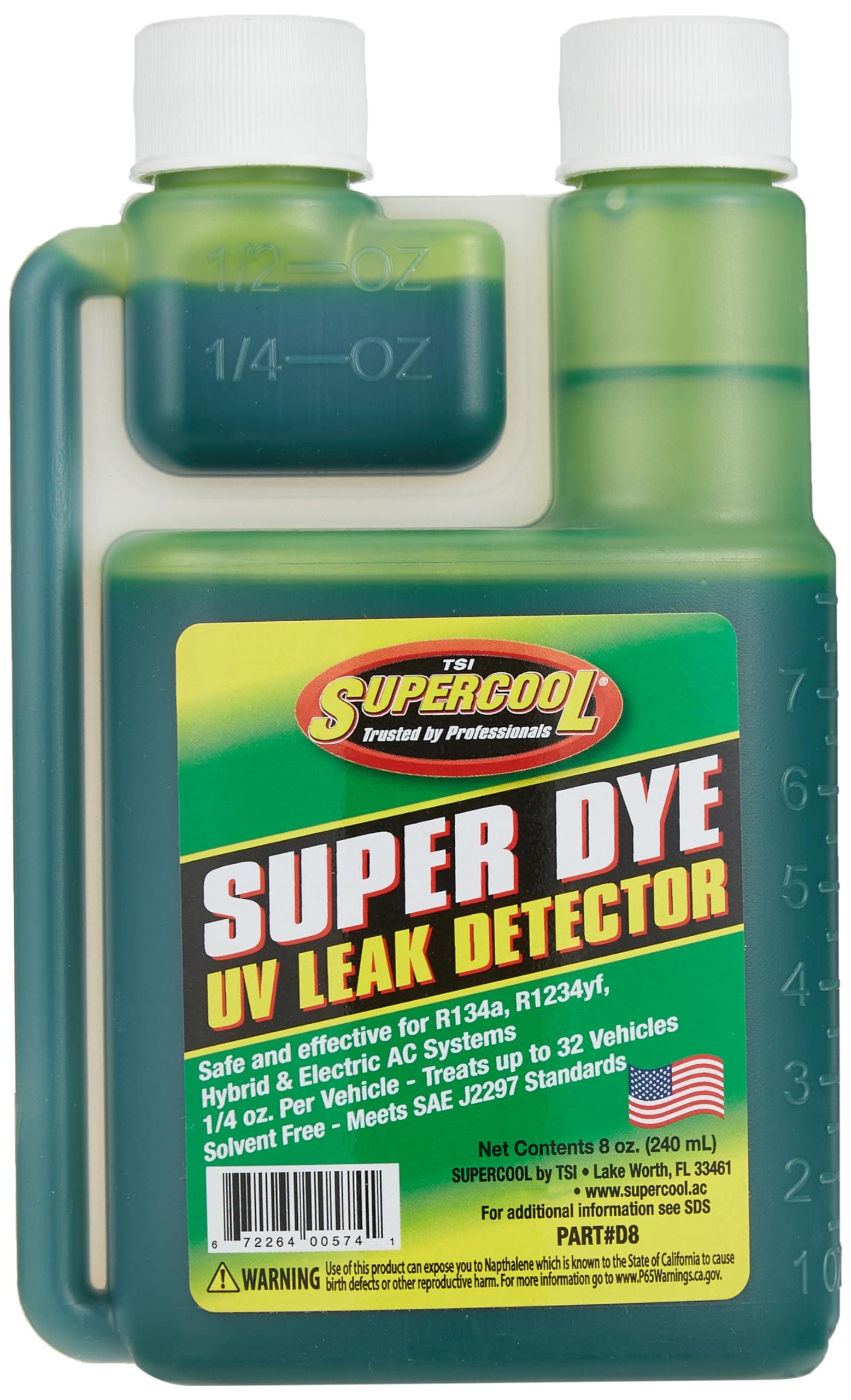 Supercool A/C Leak Detection Dye, 8 Oz, Green
