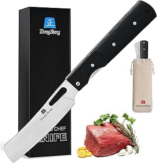 Folding Chef Knife 4.8" Sharp 440A Stainless Steel Blade G10 Handle Pocket Foldable Japanese Style Kitchen Knife for Outdoor Camping Cooking