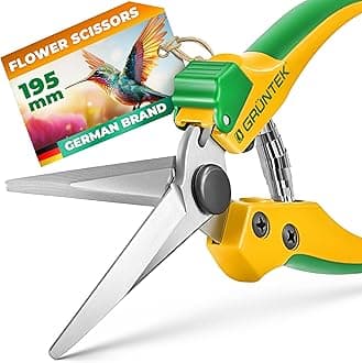 GRÜNTEK Colibri Long Secateurs – Plant Scissors - SK5 Precision Blade Pruning Shears | Ergonomic Soft-Grip Handle | Compact Forged Garden Snips