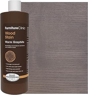 Wood Stain (Warm Graphite) - Fast Drying, Highly Concentrated, Easy-to-Apply for All Indoor & Outdoor Wood - Water Based & Non-Toxic - 500ml