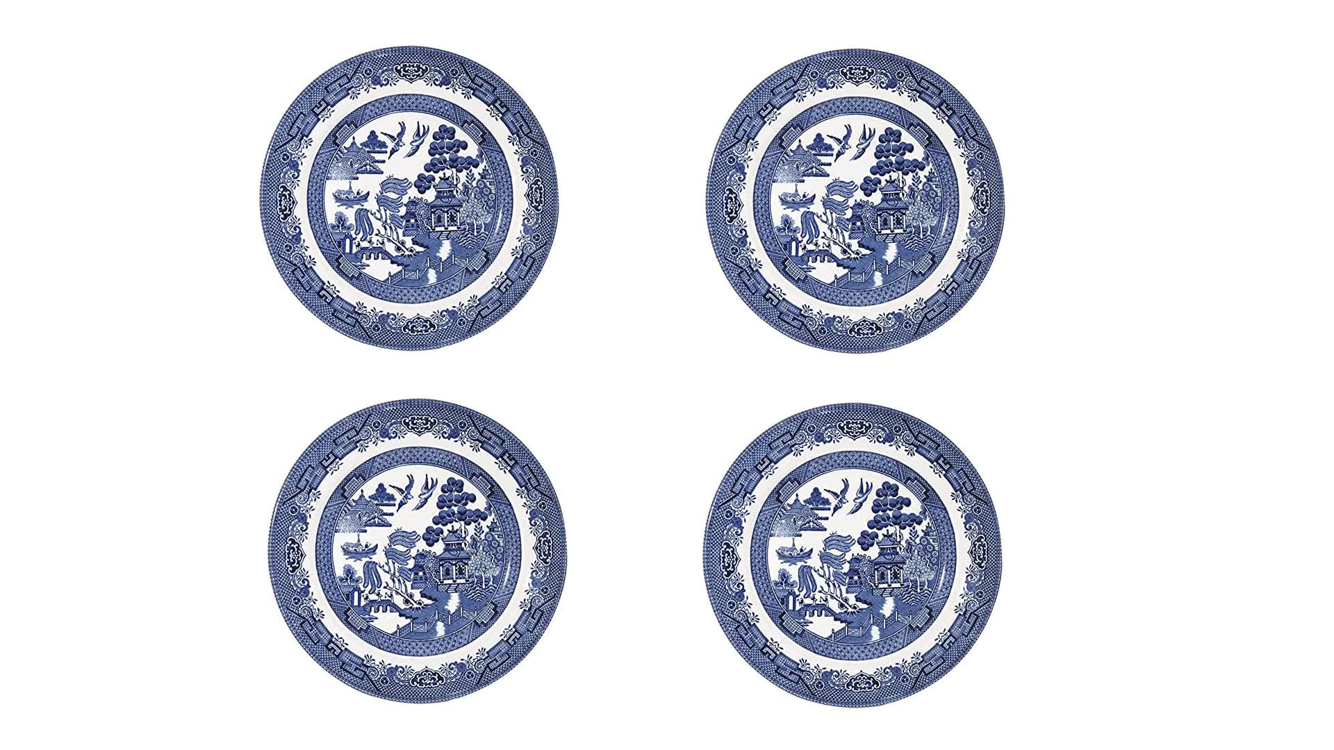 Blue Willow Dinner Plate 10", Set Of 4, Made In England