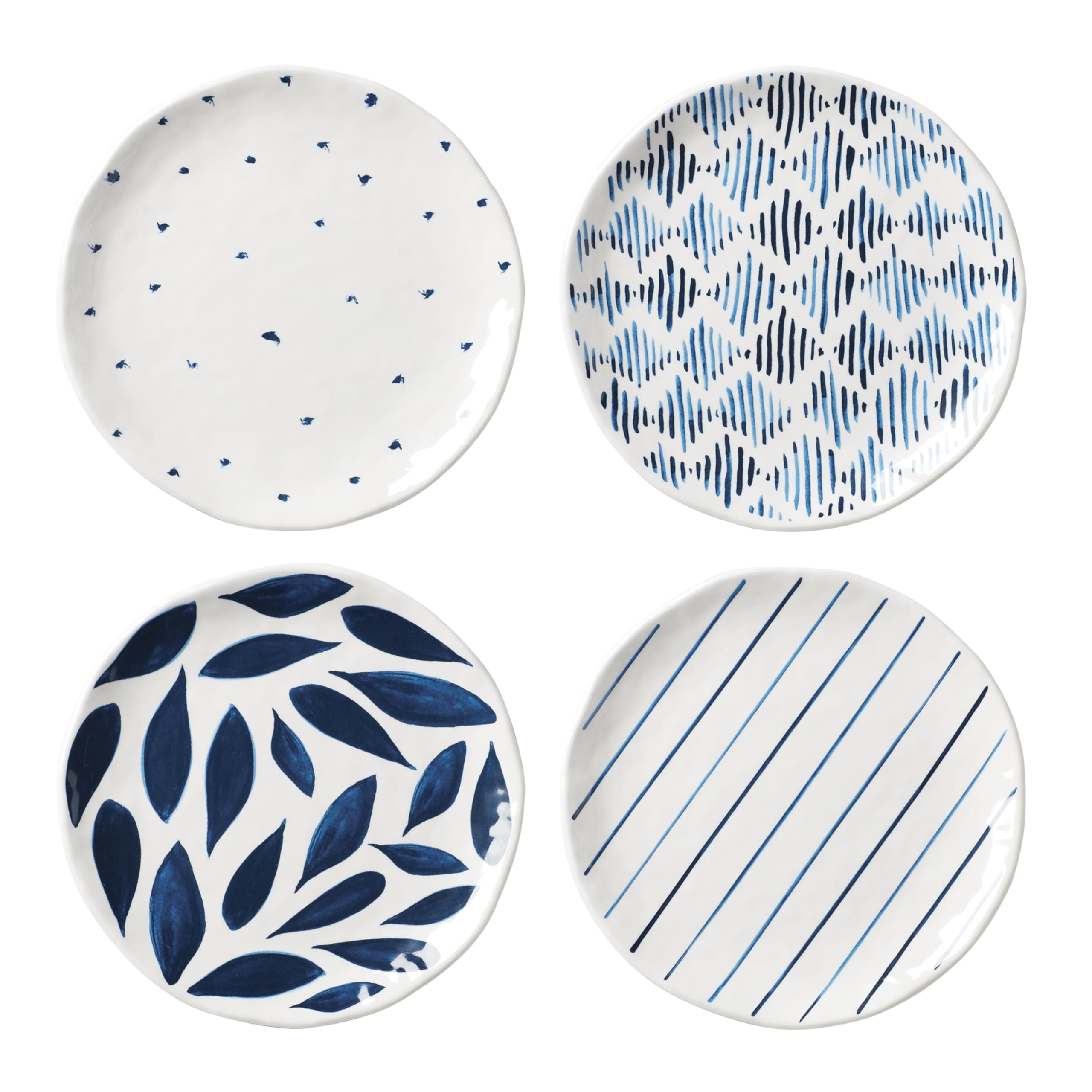 Lenox Blue Bay Melamine Assorted Accent Plates, Set of 4, 2.45, Multi