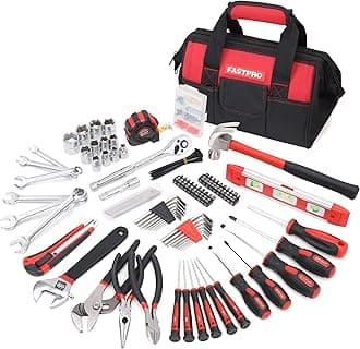 236-Piece Home Repairing Tool Set, Mechanics Hand Tool Kit with 12-Inch Wide Mouth Open Storage Bag, Household Tool Set for DIY, Home Maintenance