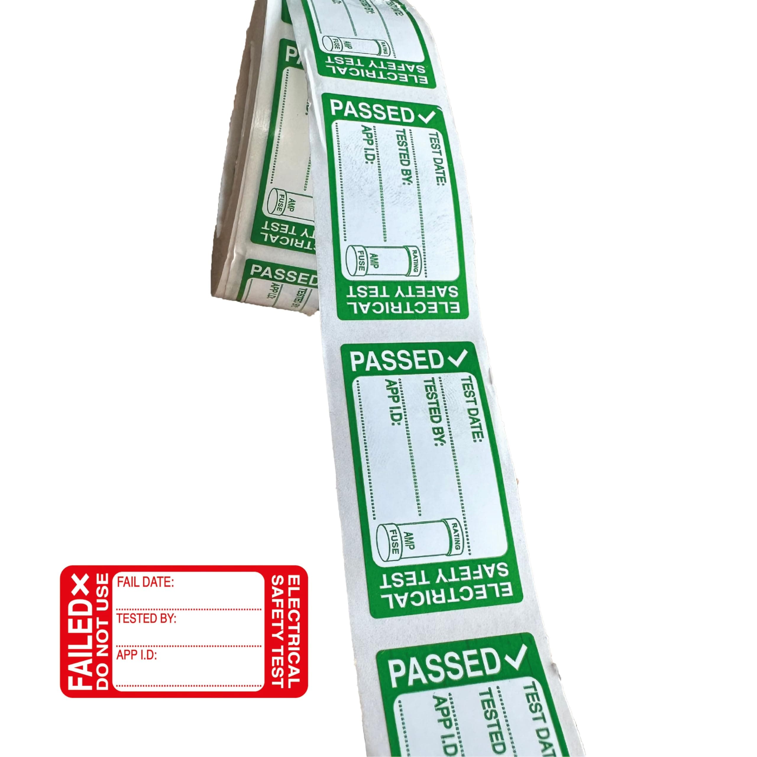 500PCS 43x23MM Pass & 50PCS Fail Pat Testing Stickers Labels Pass Pat Test Stickers Fail Pat Testing Labels Pat Testing Equipment Electrical Test Labels Pat Test Kit