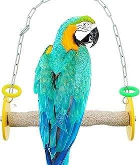 Sweet Feet and BeakSafety Roll Swing Bird Toy - Features Real Pumice - Trims Nails and Beak like Pet Grooming Clippers - Promotes Healthy Feet - Safe, Non-Toxic Bird Supplies for Bird Cages