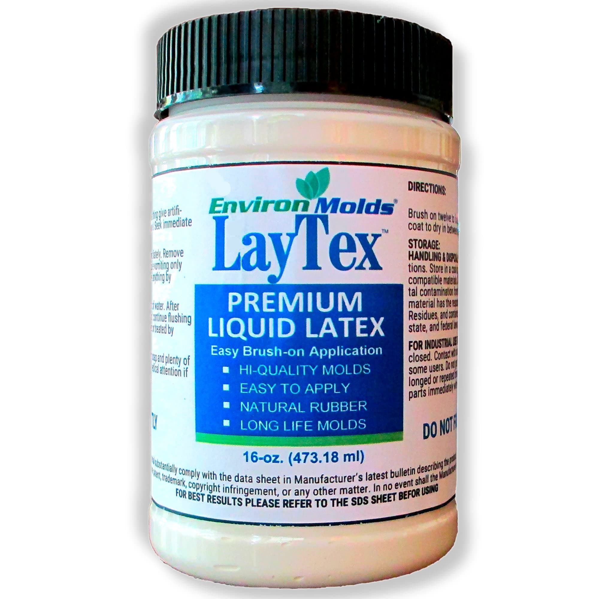 EnvironMolds Liquid Latex Mold Making Rubber, 16 oz. - Quality, Flexible, Detailed Reproductions - Easy Brush or Spray Application