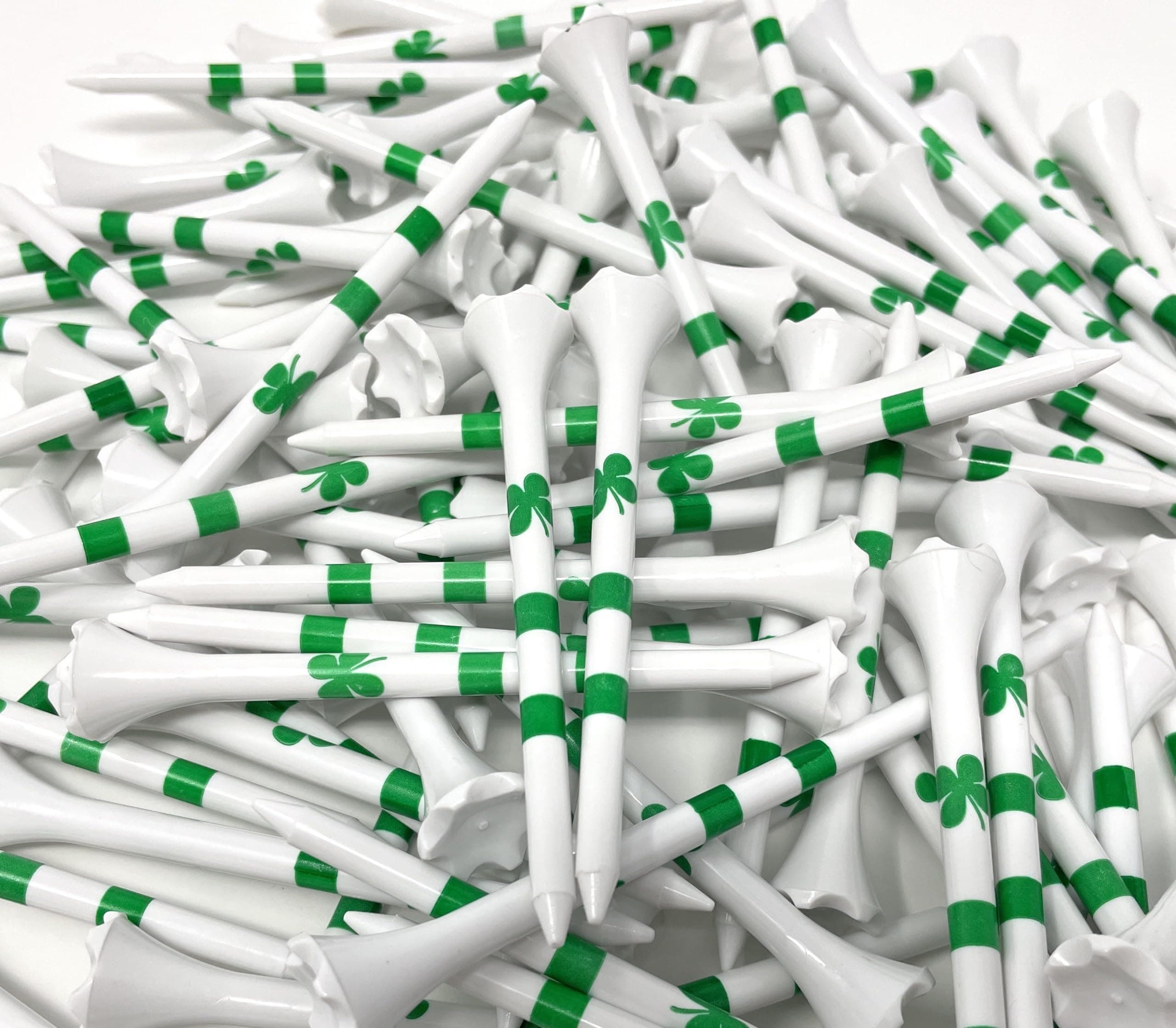 NorthPointe Four Leaf Clover/Shamrock 3 ¼” Plastic Golf Tees - 100 Tees in Bulk