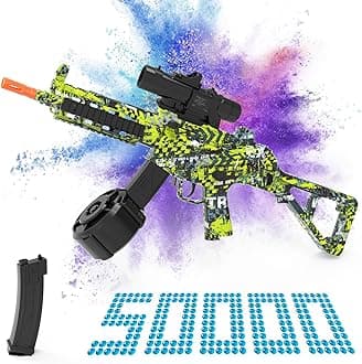Electric Gel Ball Blaster, AK Automatic Blaster Splatter Toy Dual Mode, Rechargeable Splatter Ball Toys for Outdoor Team Shooting Game Party Favors Ages 14+ Years Old, Green