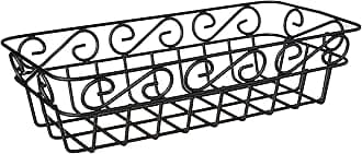 Diversified Scroll Basket, Classic Kitchen Design for Breads, Roll, Muffin Pastries & Baked Good Storage, Traditional Style Snack & Food Holder for Serving, Black