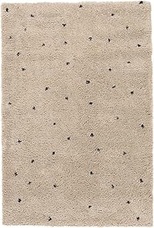 RugVista Marbella, Children's room carpet, 4,6 x 6,6 ft (140 x 200 cm), Kids Rug Bedroom, Play Mat, handloom shaggy, Machine knotted, High pile, Free from harmful substances, Beige,