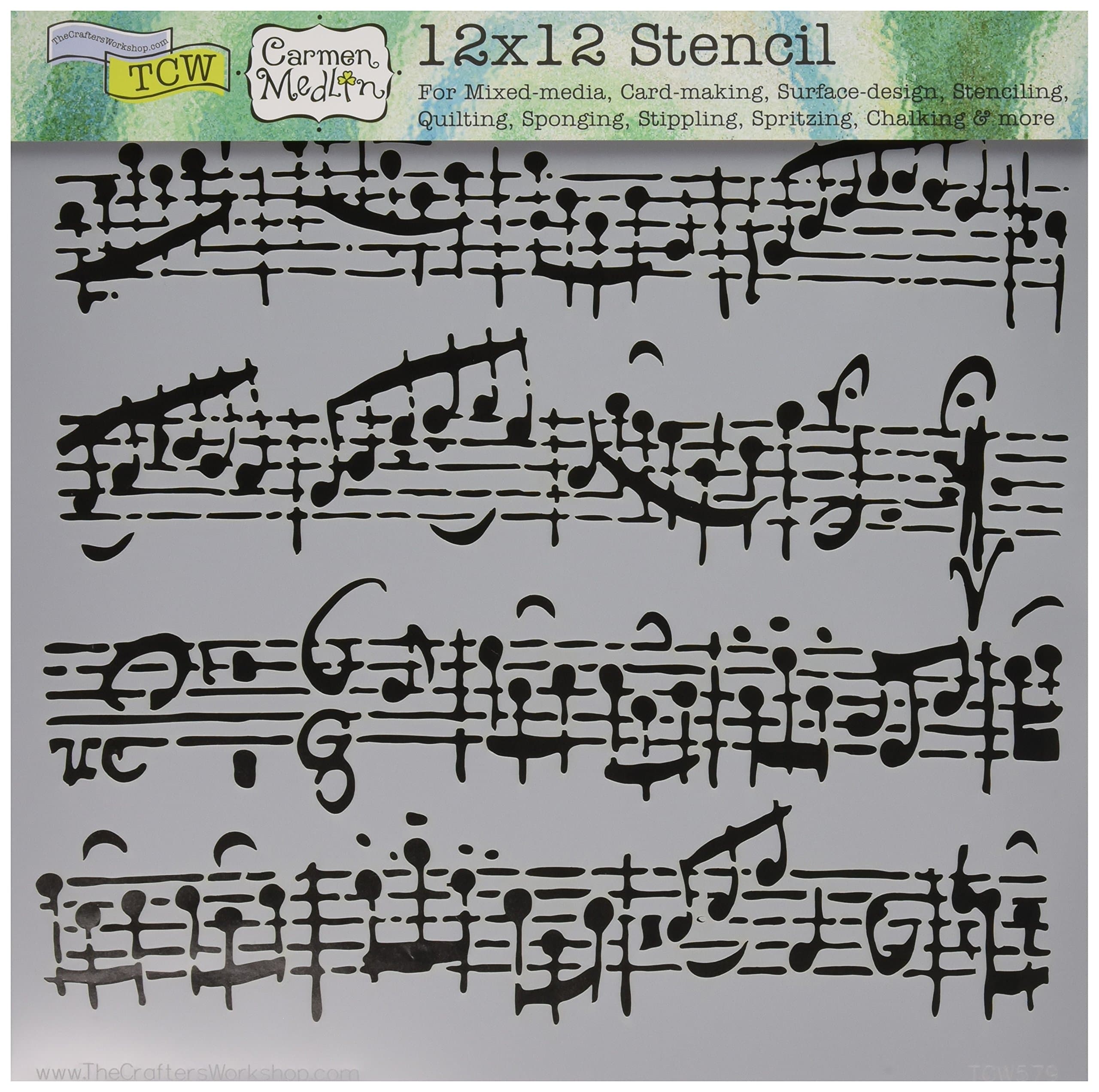 Crafters Workshop TCW-579 Sheet Music Template, 12 by 12"