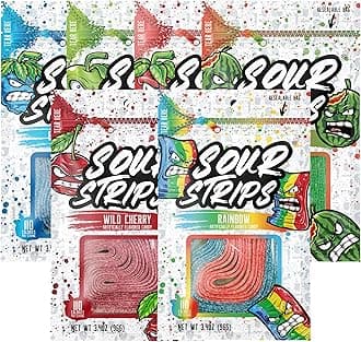 Sour Candy Belts, Resealeble Candy Bag, 3.4 Ounce (Pack of 6)