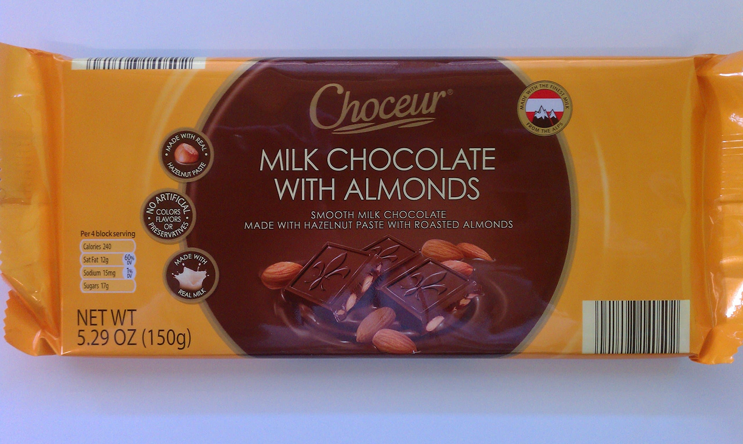 Choceur Milk Chocolate With Almonds 5.29 OZ (Pack of 6)