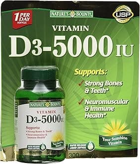 Nature's Bounty Vitamin D3 5000 IU, 300 Softgels