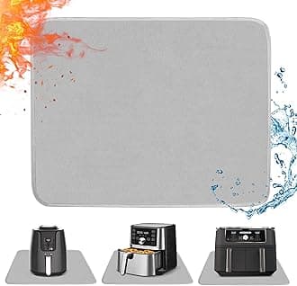 Heat Resistant Mat for Air Fryer, 15 x 18in Heat Resistant Mat for Countertop, Fireproof Silicone Countertop Protector Appliance Slider for Air Fryer, Coffee Maker, Toaster, Oven (Grey)