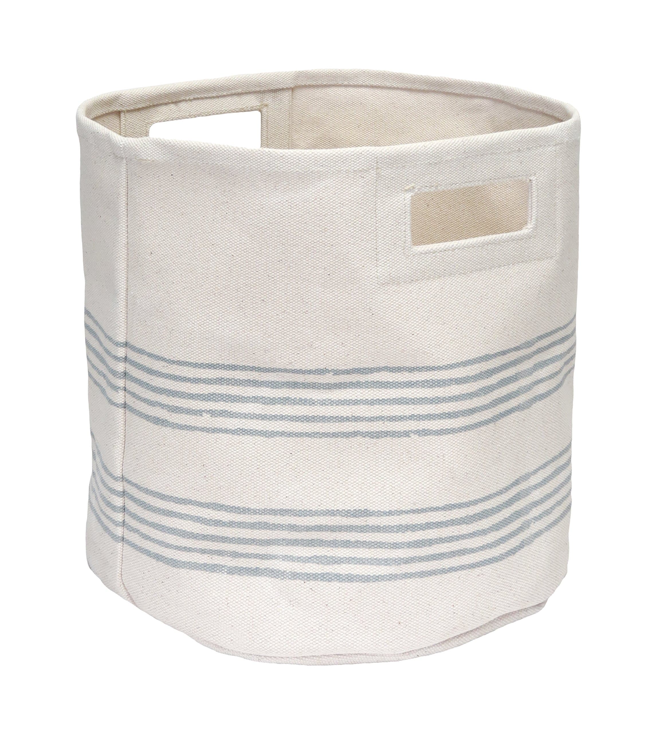 6589 Canvas Storage Bins with Natural Lines, 12 by 12 by 12-Inch, Cream