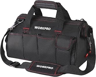 14-inch Tool Bag, Multi-pocket Tool Organizer with Adjustable Shoulder Strap, W081021A , black