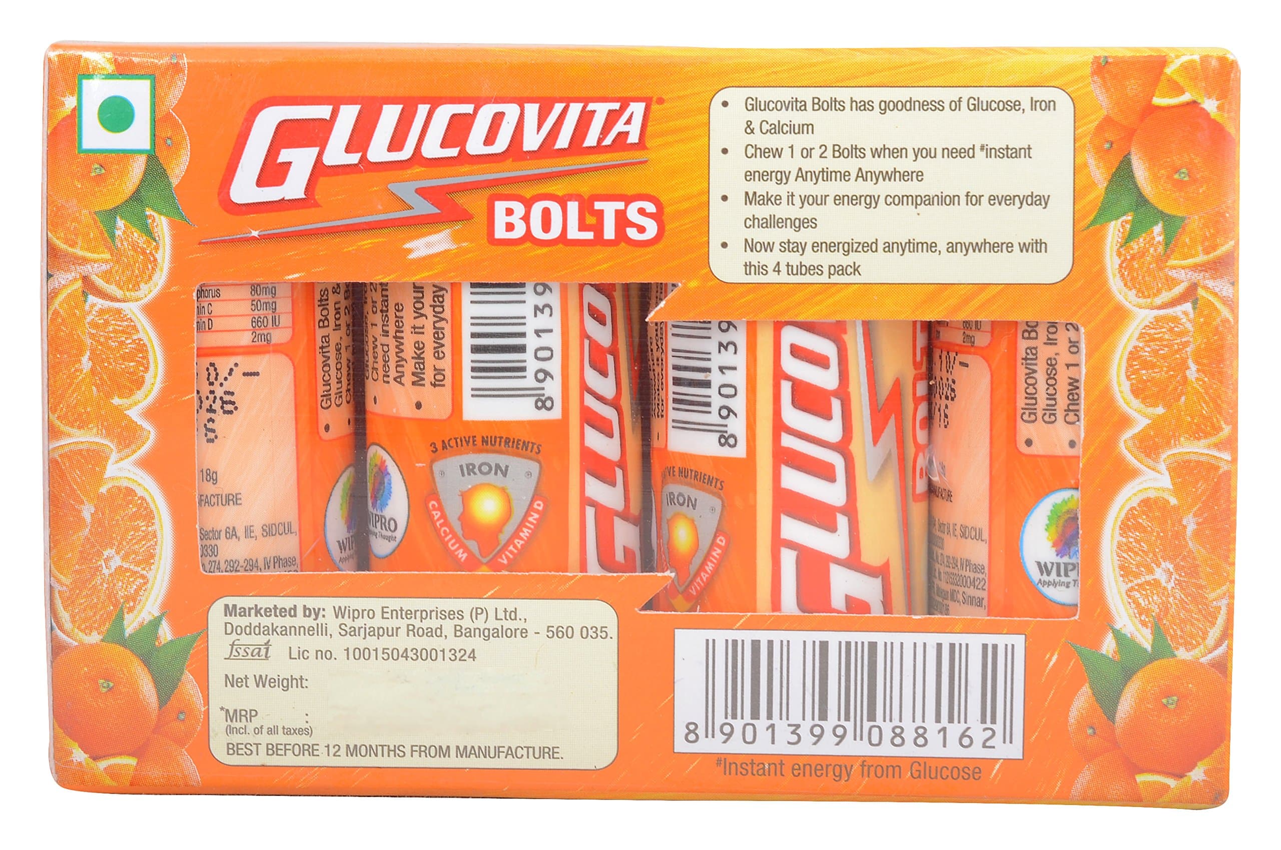 Candy-Orange Flavour Instant Energy, 4X18Grams Pieces Box