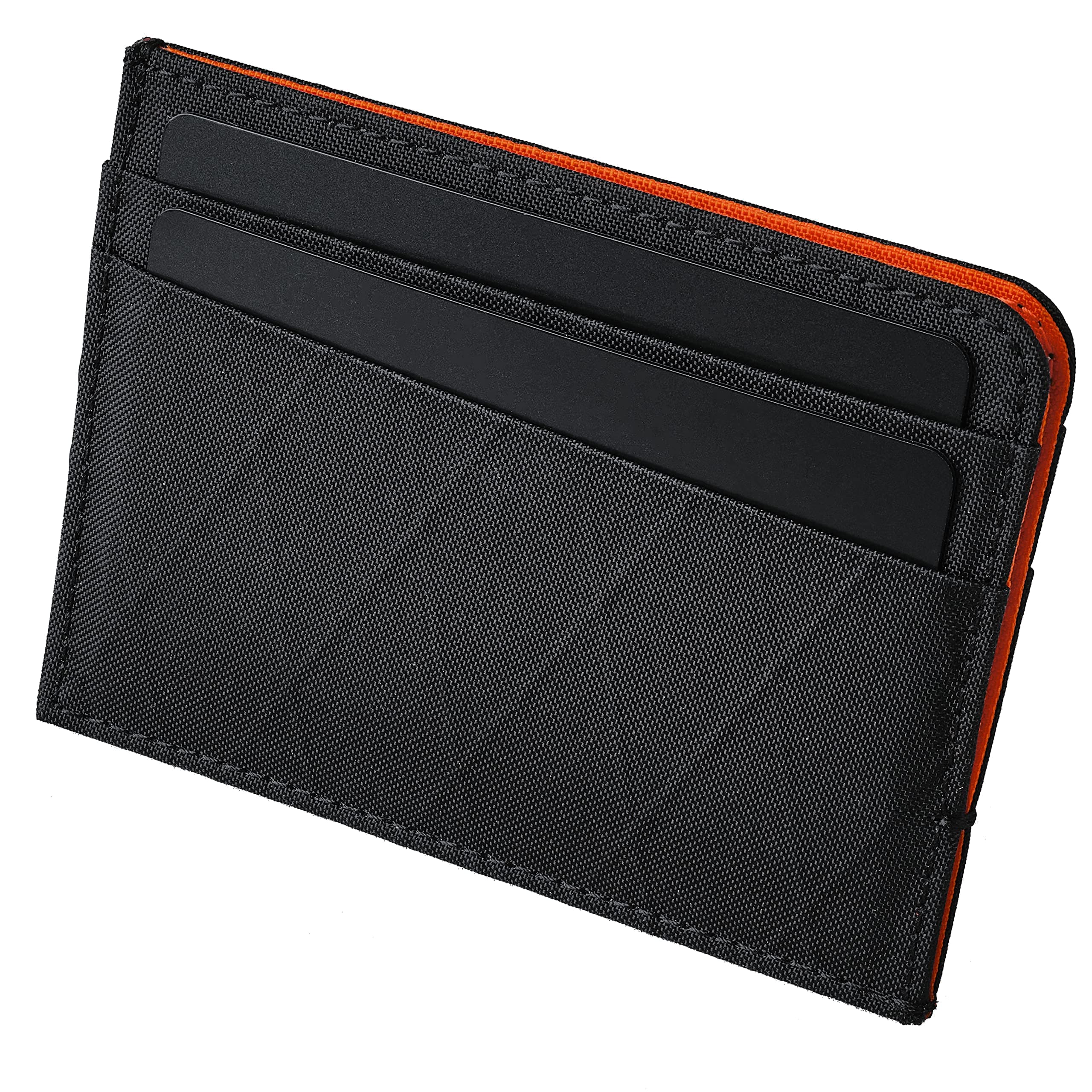 ALPAKA Ark Card Wallet - Slim Minimalist Wallet with RFID Blocking, Holds 4-6+ Cards Plus Cash, Front Pocket Card Holder, Weatherproof X-Pac VX21 Fabric (Black)