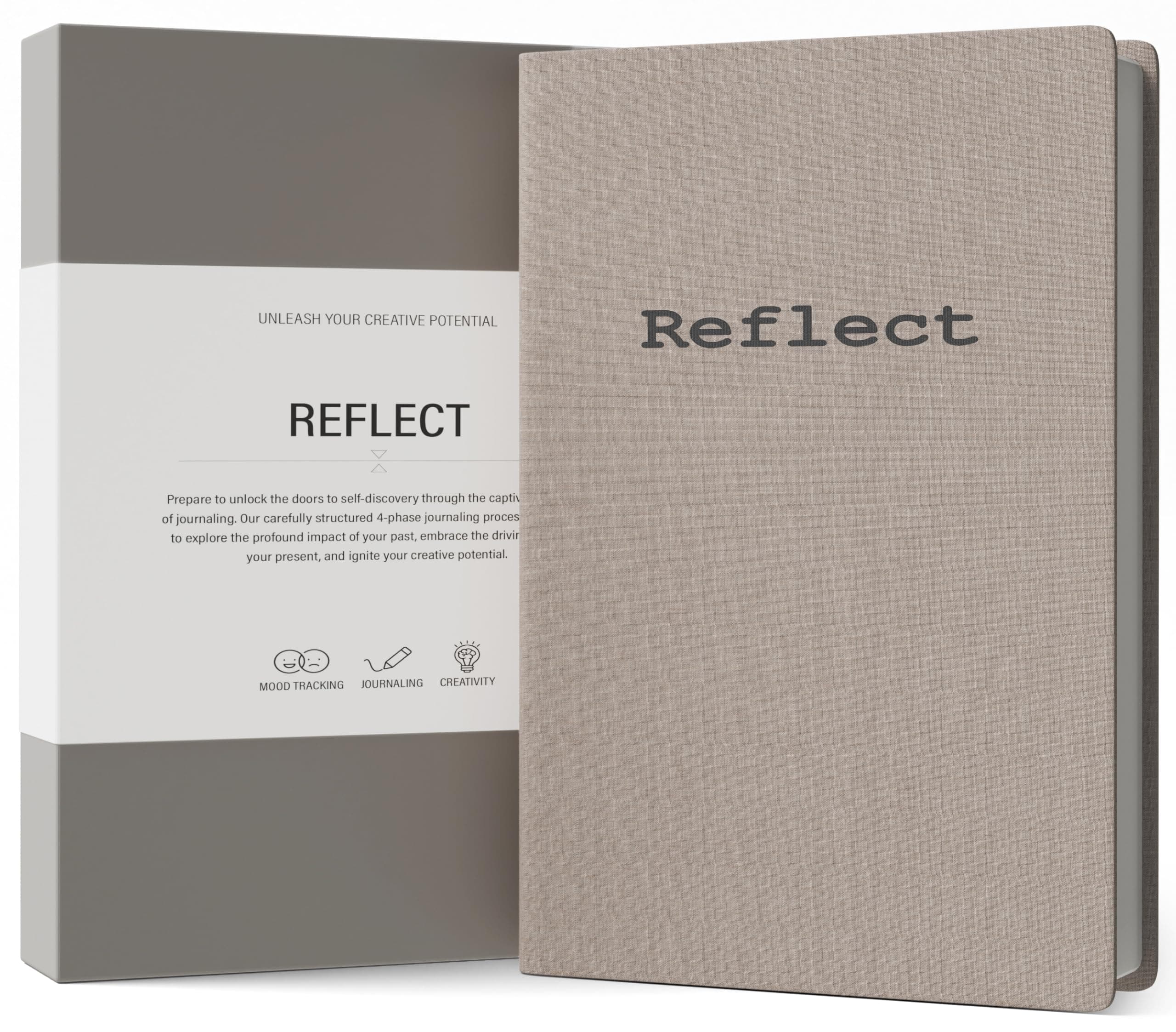 MindPanda Reflect Journal - The Ultimate Guided Journal with Daily Prompts For Gratitude, Mindfulness & Daily Reflection - Mood Tracker & Gratitude Log for Happiness & Self Care. Premium Non-Bleed