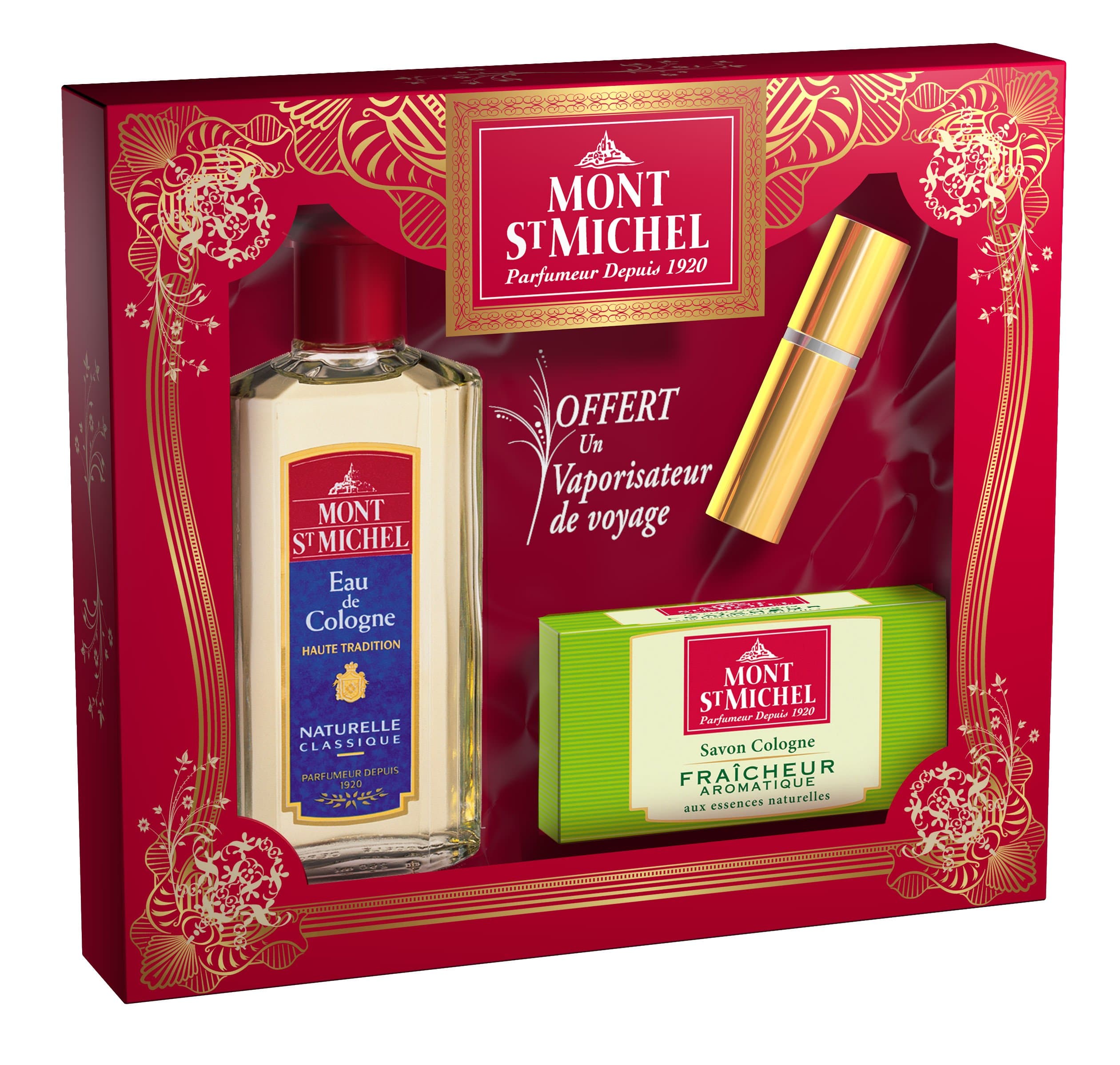 Mont St Michel Eau de Cologne Naturelle Classique 250 ml + Savon 125 g + vaporisateur de voyage