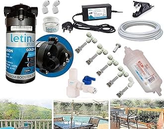 Misting System Kit with Nozzles, Mist 100 GPD Pump, smps, Pipe 10mtr, Connectors etc. for Terrace/Balcony/Garden Cooling/Animal Husbandry/Hydroponics/Fish Farming