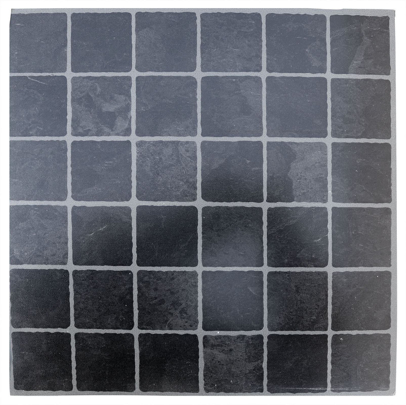 Floor Tiles self Adhesive Small Black Grey Tile Vinyl Flooring Kitchen 16 Tiles (16ft²)