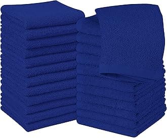 Utopia Towels Cotton Washcloths Set - Pack of 24 - 100% Ring Spun Cotton, Premium Quality Flannel Face Cloths, Highly Absorbent and Soft Feel Fingertip Towels (24 Pack, Royal Blue)