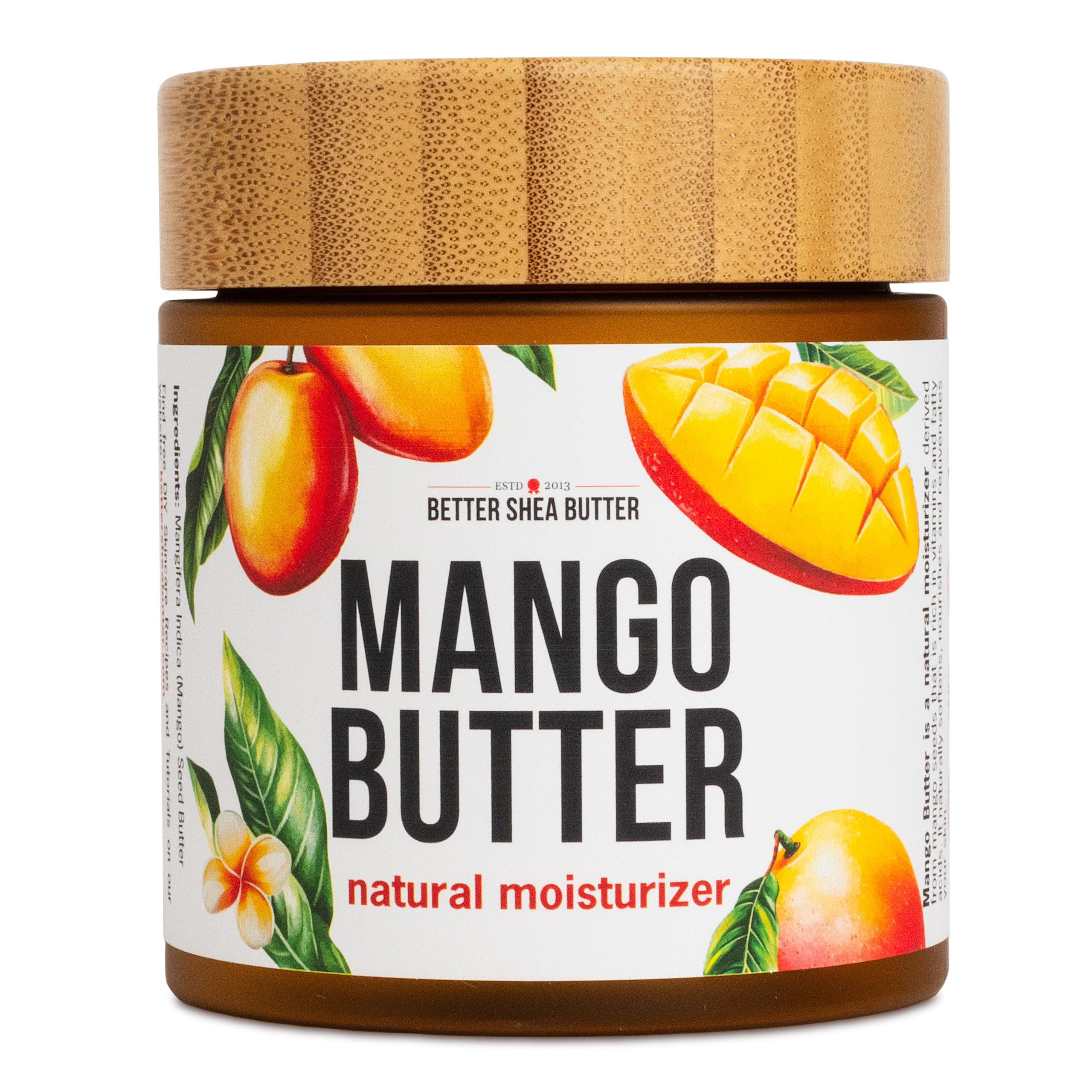 Better Shea Butter 100% Pure Mango - Can Substitute in Soap and Lotion Recipes - Moisturizing, Scent-free, Hexane-free - 8oz Jar
