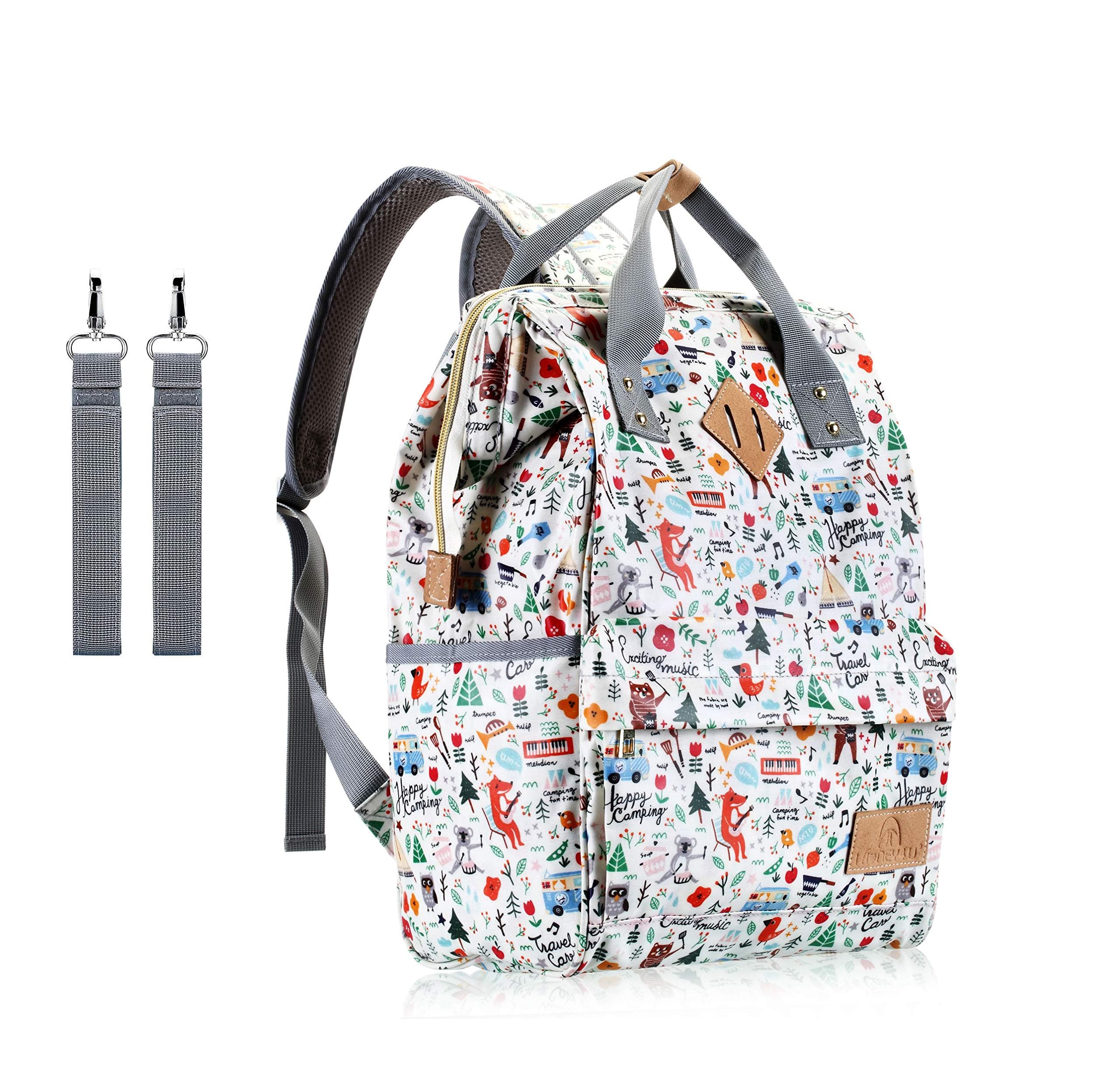 Diaper Bag Backpack,UACNDO Waterproof Cute Design Baby Nappy Backpack for Boys and Girls with Insulated Pockets & Stroller Straps