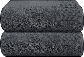 MyOwnUltra Soft 2 Pack Oversized Bath Towel Set 28x55, Cotton Large Bath Towels, Highly Absorbant Compact Quickdry & Lightweight Towel, Ideal for Gym Travel Camp Pool - Charcoal GreyOEKO-TEX STANDARD 100