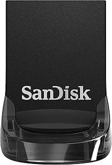 SANDISK Ultra Fit USB Type-A Flash Drive 512GB (USB 3.2 memory stick up to 400MB/s read speeds, RecuePRO data recovery software, for laptops, Tables, gaming consoles, plug-and-stay) Black