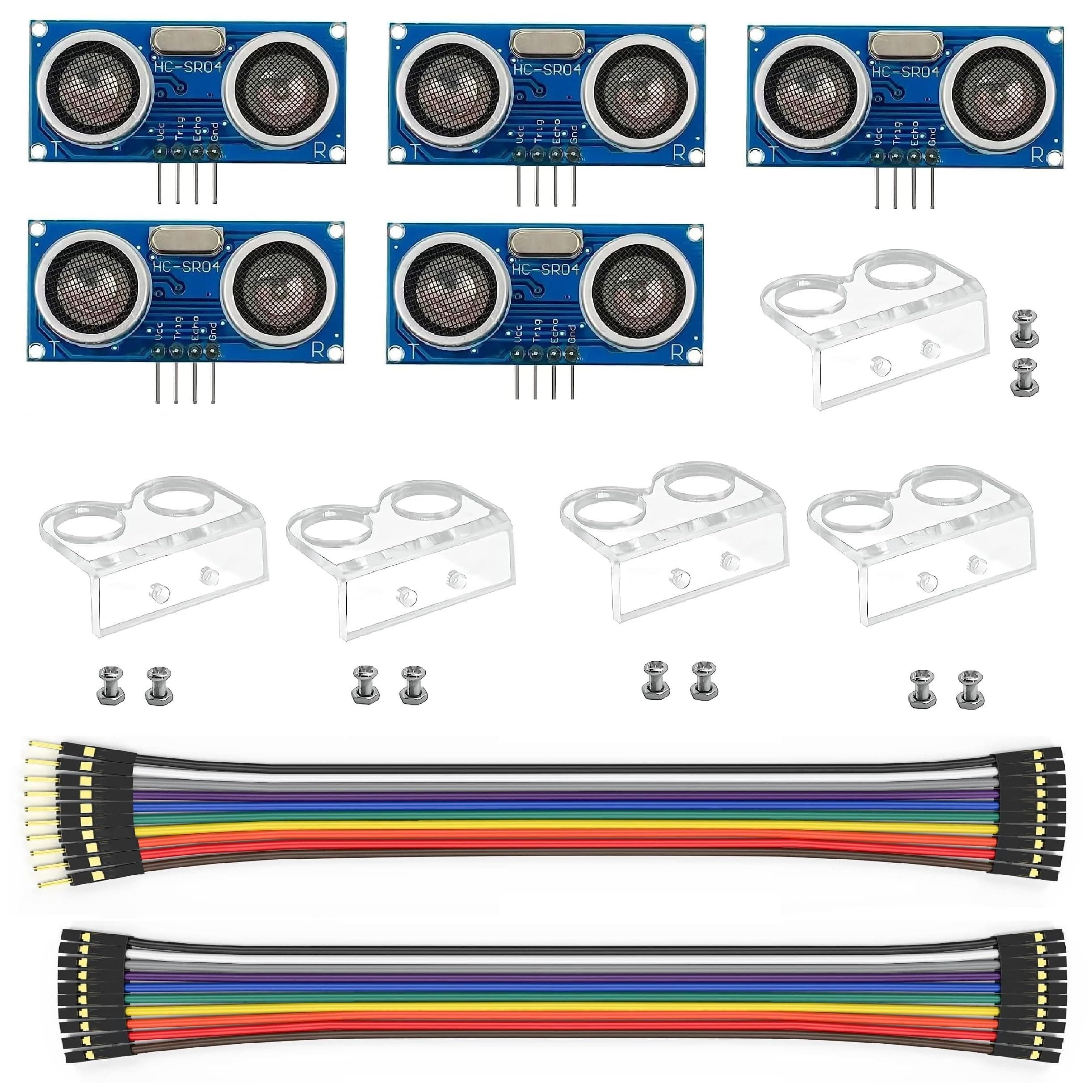 WWZMDiB 5Pcs HC-SR04 Ultrasonic Sensor Module for Arduino R3 MEGA Mega2560 Duemilanove Nano Robot XBee ZigBee